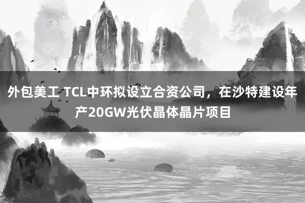 外包美工 TCL中环拟设立合资公司，在沙特建设年产20GW光伏晶体晶片项目