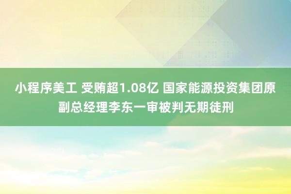 小程序美工 受贿超1.08亿 国家能源投资集团原副总经理李东一审被判无期徒刑