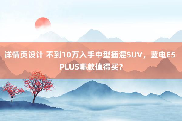 详情页设计 不到10万入手中型插混SUV，蓝电E5 PLUS哪款值得买？