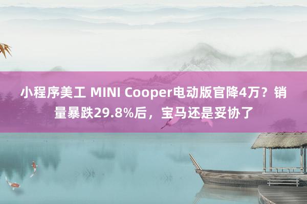 小程序美工 MINI Cooper电动版官降4万？销量暴跌29.8%后，宝马还是妥协了